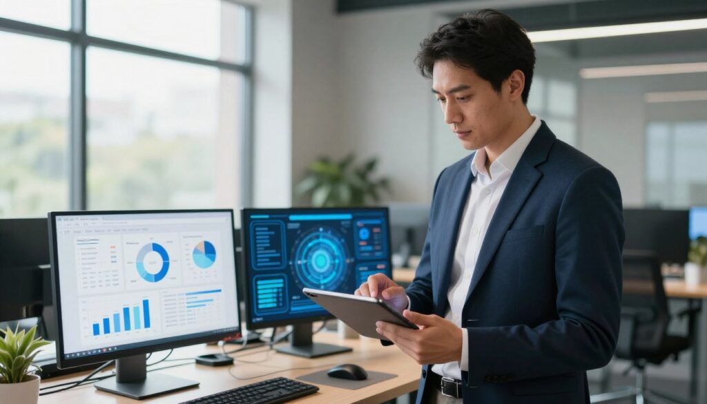 Pengambil keputusan membandingkan AI tools berdasarkan tujuan bisnis
