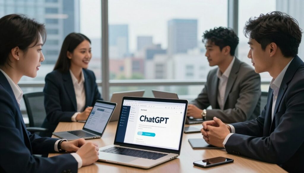 Tim profesional menyiapkan aturan penggunaan ChatGPT sebelum komunikasi perusahaan