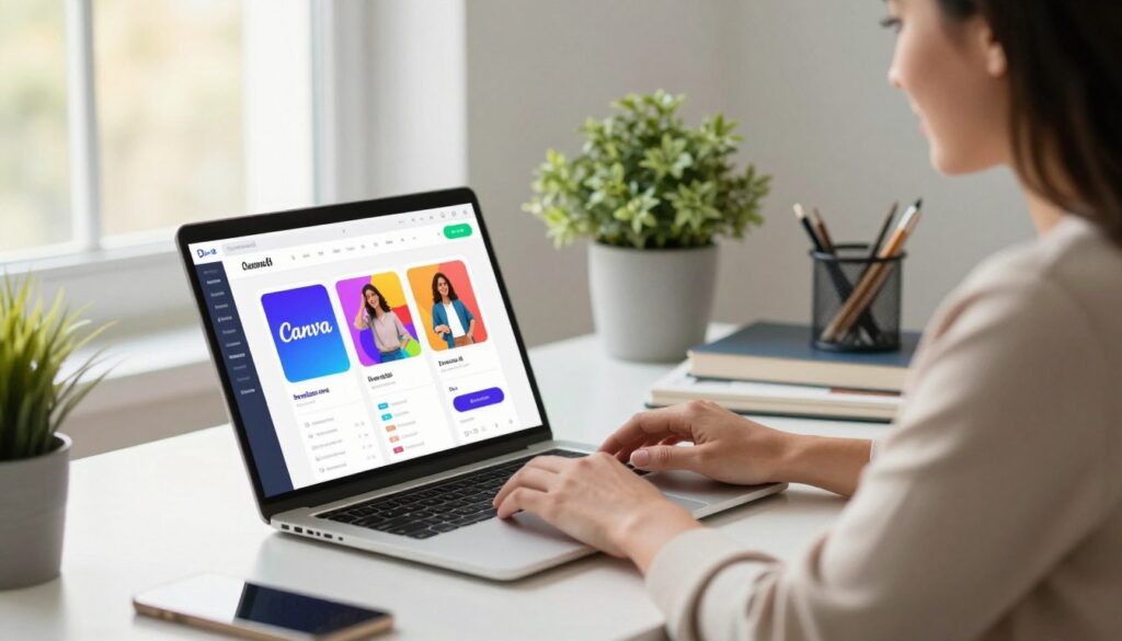 Profesional membuat materi visual bisnis dengan Canva AI tanpa tim desain khusus