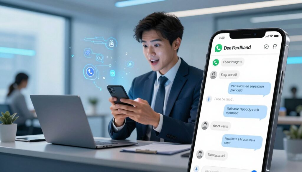Profesional menggunakan Meta AI di WhatsApp untuk membantu interaksi pelanggan