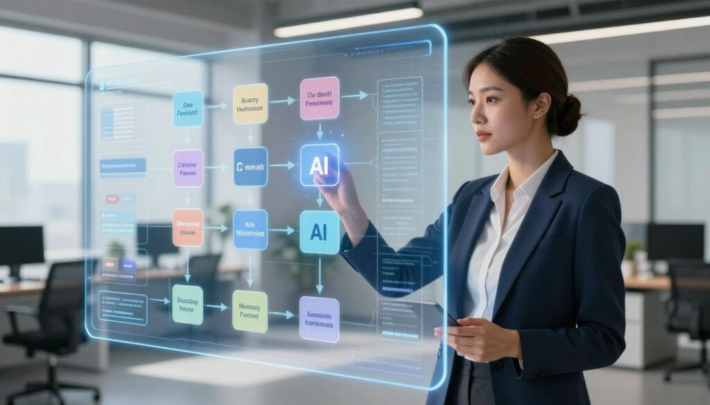 Tim memetakan workflow kerja untuk menentukan titik penggunaan AI