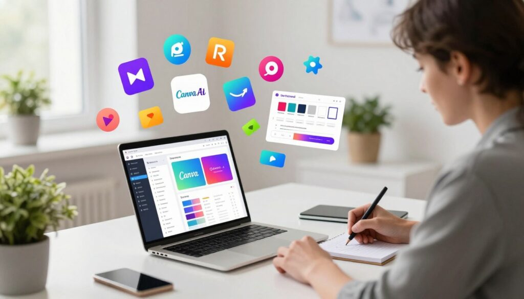 Profesional menyusun workflow dari ide hingga desain siap pakai dengan Canva AI